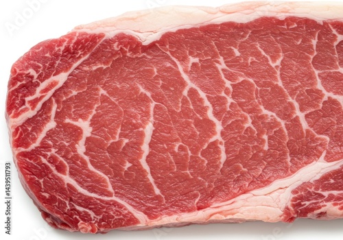 Close view of a raw steak cutlet