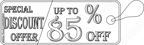 Special discount offer tag line art icon.Price discount promotion banner, special offer sticker.Special discount Offer, Big Sale, Mega Sale and Online Shopping Banner Template Vector Design.