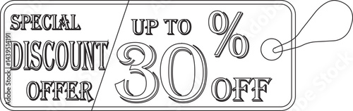 Special discount offer tag line art icon.Price discount promotion banner, special offer sticker.Special discount Offer, Big Sale, Mega Sale and Online Shopping Banner Template Vector Design.