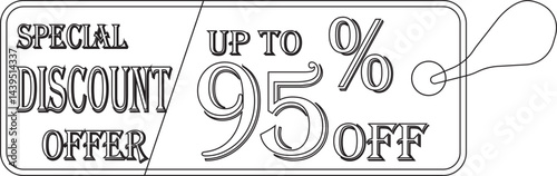 Special discount offer tag line art icon.Price discount promotion banner, special offer sticker.Special discount Offer, Big Sale, Mega Sale and Online Shopping Banner Template Vector Design.