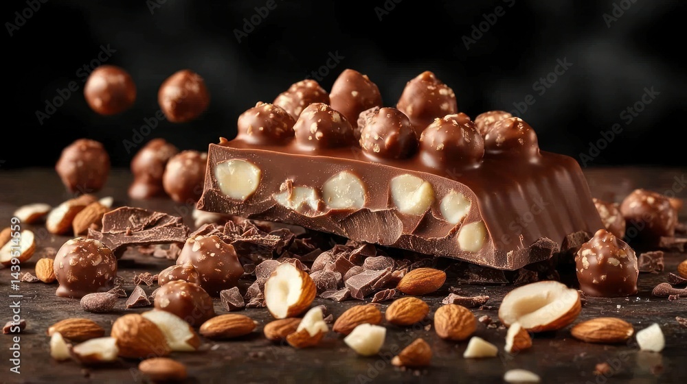 Obraz premium Chocolate, almonds, hazelnuts, delectable treats abound