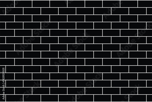 Pattern of black and white bricks arranged in a traditional horizontal layout