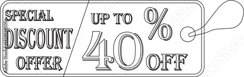 Special discount offer tag line art icon.Price discount promotion banner, special offer sticker.Special discount Offer, Big Sale, Mega Sale and Online Shopping Banner Template Vector Design.