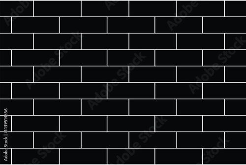 Pattern of black and white bricks arranged in a traditional horizontal layout