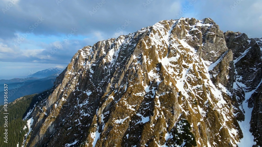 mountain top cliff view from above rocky