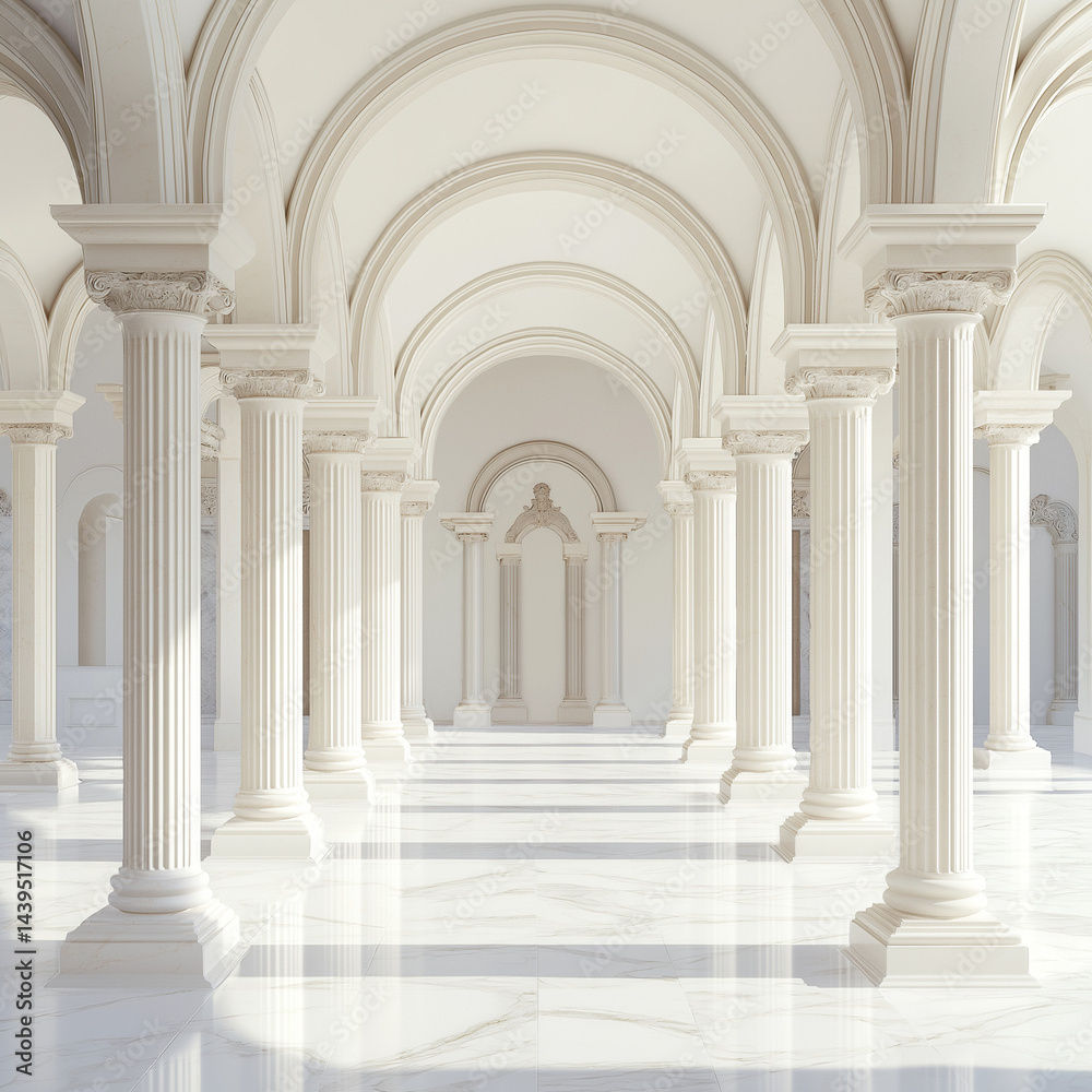 Grand Roman architectural mansion in realistic 3D perspective Grand Roman architectural mansion in realistic 3D perspective