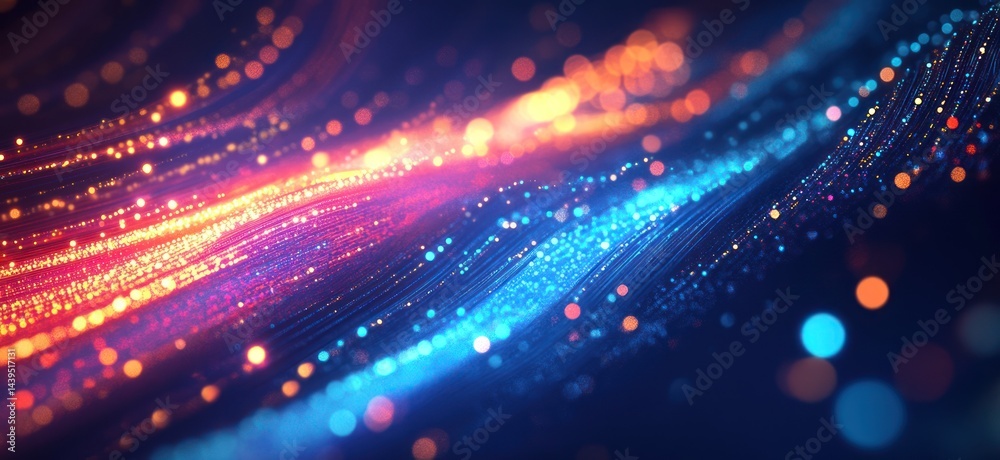 Fototapeta premium Abstract digital waves of vibrant light