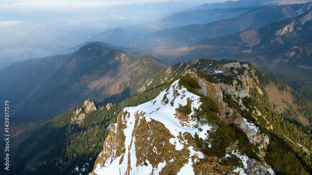mountain top rocks view from above Zakopane Poland