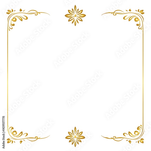 Golden Decorative Frame with Floral Elements