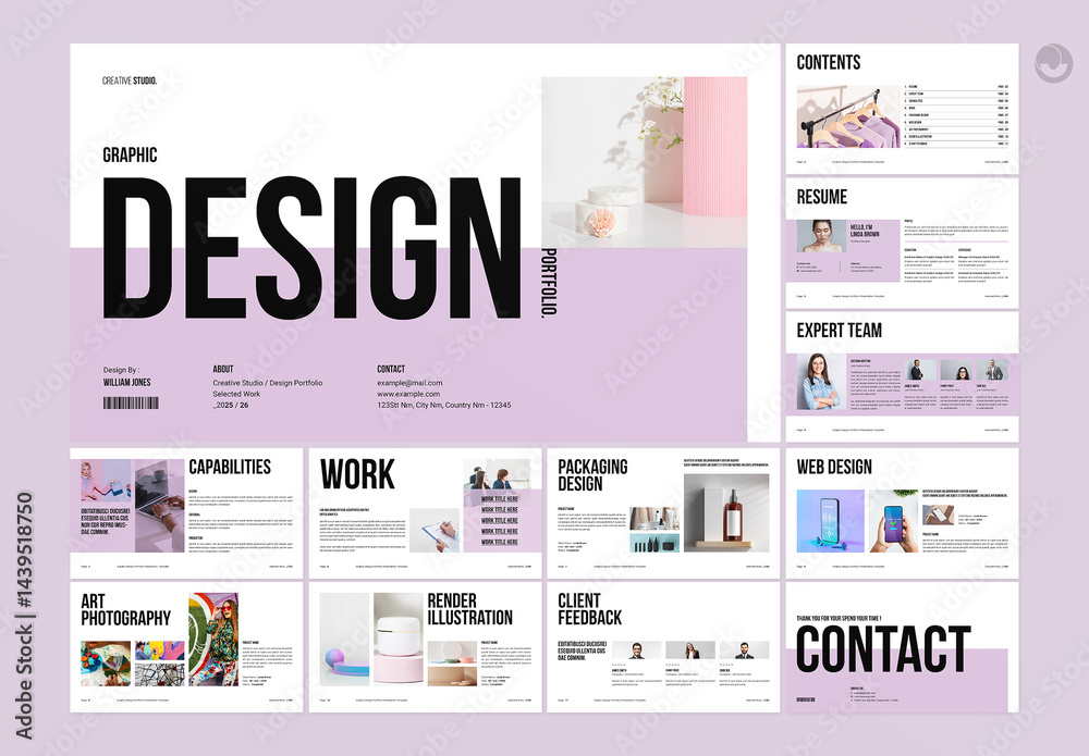 Graphic Design Portfolio Presentation Template Stock Template | Adobe Stock