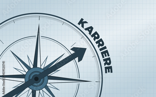 Ziel Karriere als Symbolbild Grafik svg mit Kompass in Richtung Schrift