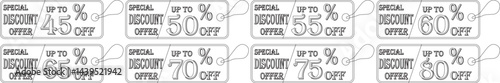 Special discount offer tag line art icon set.Price discount promotion banner, special offer sticker.Special discount Offer, Big Sale, Mega Sale and Online Shopping Banner Template Vector Design.