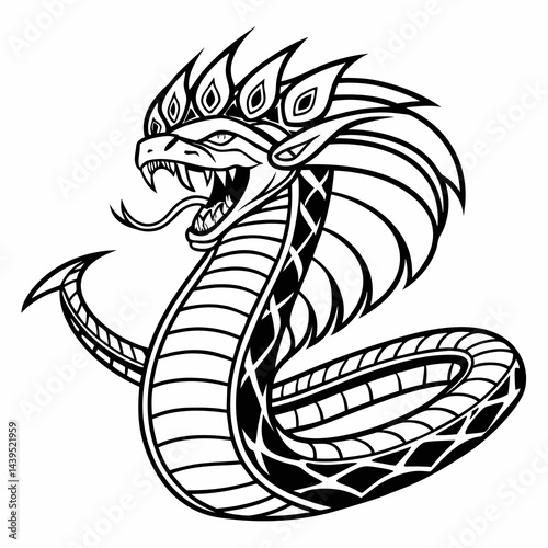 Vasuki Serpent King Vector Illustration