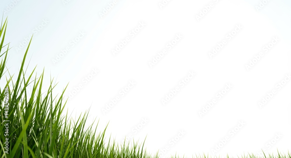 Fototapeta premium Lush Green Grass at Summer Camps for Presentation 