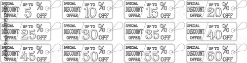 Special discount offer tag line art icon set.Price discount promotion banner, special offer sticker.Special discount Offer, Big Sale, Mega Sale and Online Shopping Banner Template Vector Design.