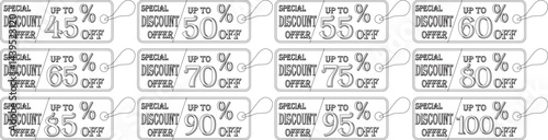 Special discount offer tag line art icon set.Price discount promotion banner, special offer sticker.Special discount Offer, Big Sale, Mega Sale and Online Shopping Banner Template Vector Design.