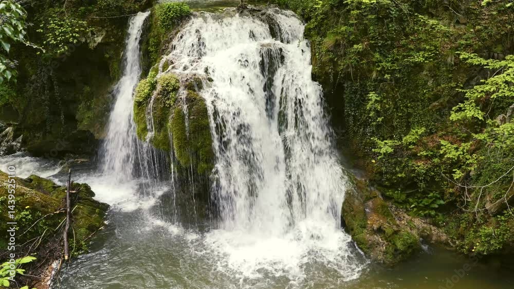 waterfall in the forest, 4k, slow motion waterfall in the forest, 4k, slow motion