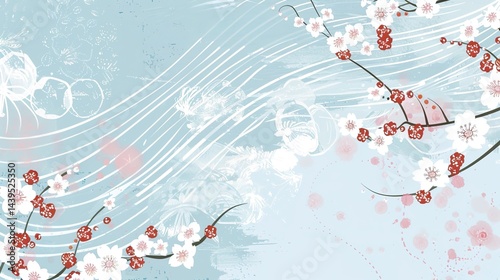 Japanese Style Light Blue Background: Traditional Aesthetics with a Modern Twist for Creative Projects