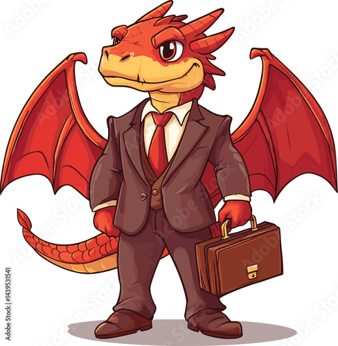 cartoon illustration of a businessman with a red devil