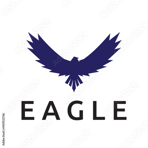 Eagle Hawk Falcon Bird Animal Silhouette Flying Flapping Wings Logo Template
