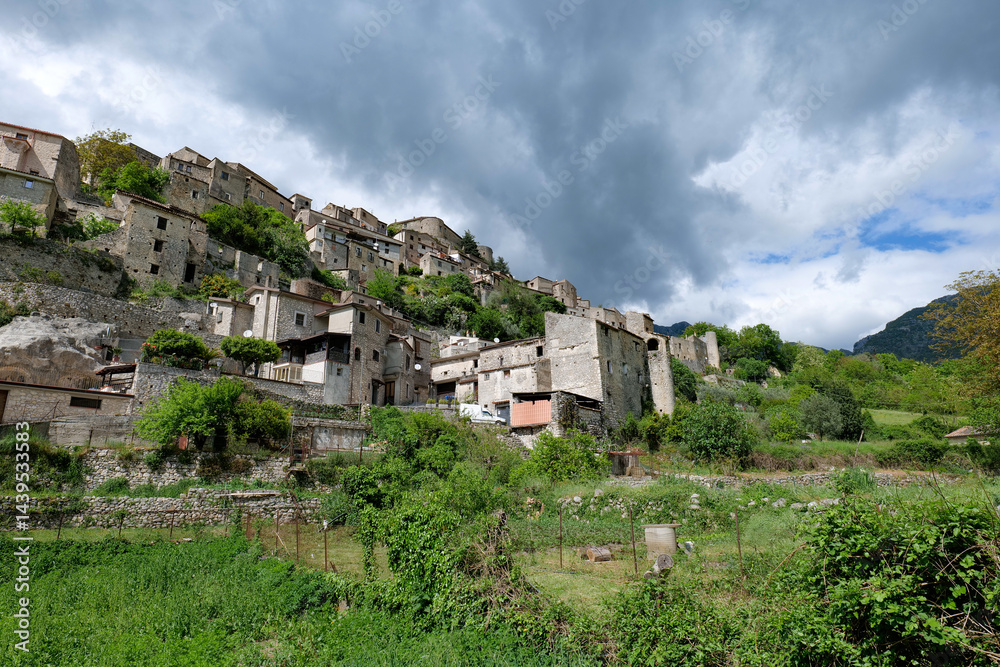 View of Prata Sannita, a medieval town in the mountains of the province of Caserta, Italy.
