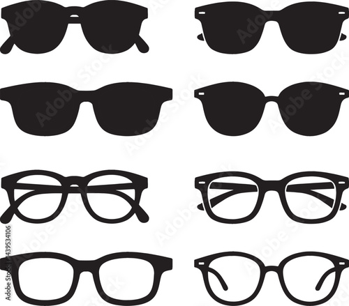 Glasses Icon Vector Bundle - Perfect for Fashion Brands, Eyewear Shops, Vision Campaigns, and Optical Designs