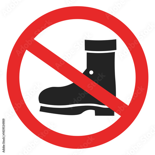 Isolated illustration please take off your outdor shoes