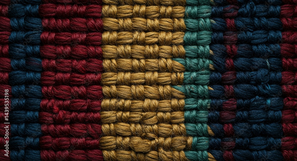 A colorful rug with a striped pattern A colorful rug with a striped pattern