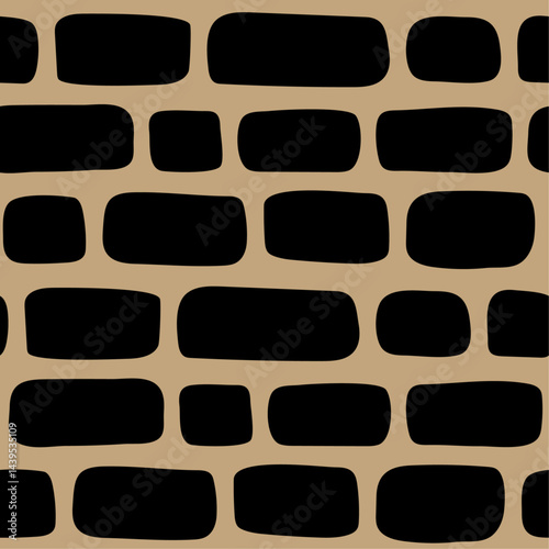 Abstract seamless pattern, endless tile surface tile structure background. Simple rectangular geometric bricks wallpaper,  casual wrapping paper. Isolated. Vector illustration.