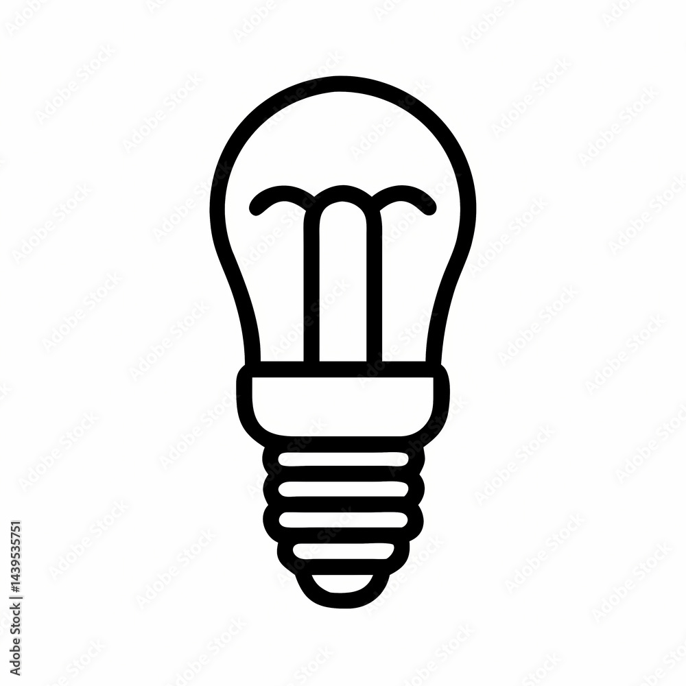 Obraz premium LED Light Bulb Icon: Energy Efficient Lighting Graphic