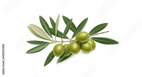 Wallpaper Mural Branch of green olives with leaves on white background a healthy food Torontodigital.ca