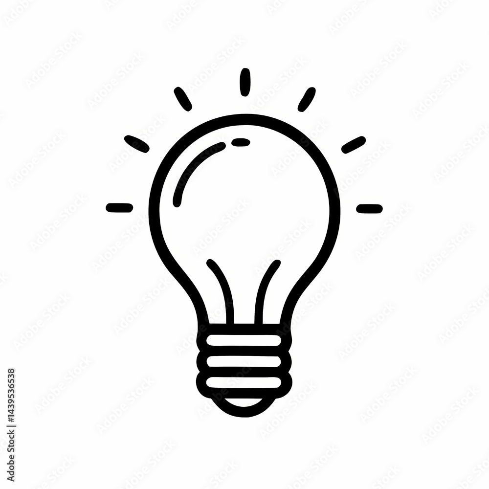 Brilliant Idea: A Simple Light Bulb Icon Graphic Brilliant Idea: A Simple Light Bulb Icon Graphic