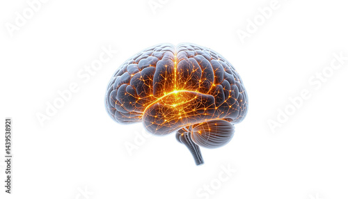  human brain on white background intelligence medical organ