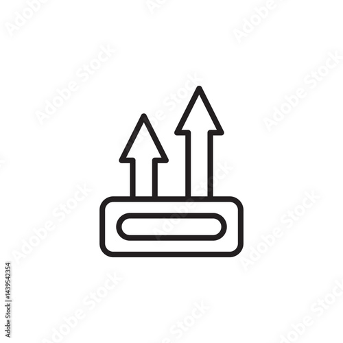 Minimalist Icon Representing Digital Growth and Marketing Trends with Upward Arrows Indicating Success in Online Strategies and Data Analytics