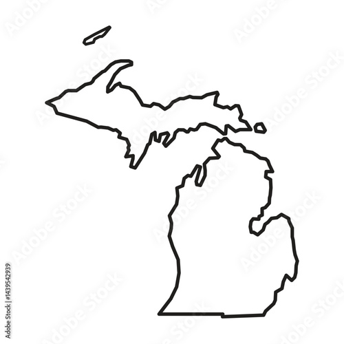 Michigan State Outline Map Vector Illustration