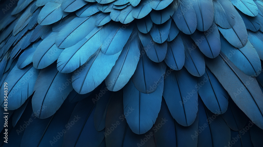 Obraz premium Vibrant blue feathers create a stunning texture