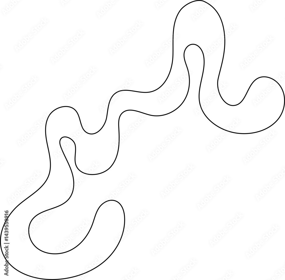 Obraz premium squiggle abstract shape outline