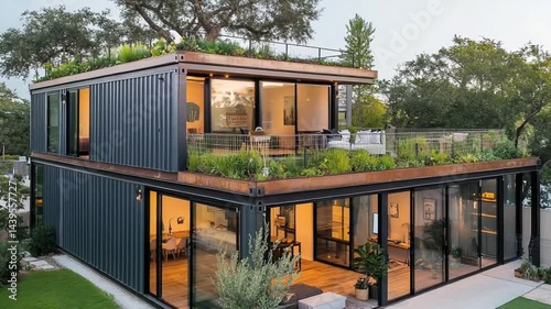 Stunning Two-Story Container Home with Green Roof