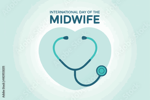 Midwife Appreciation Concept with Stethoscope and Heart Art
