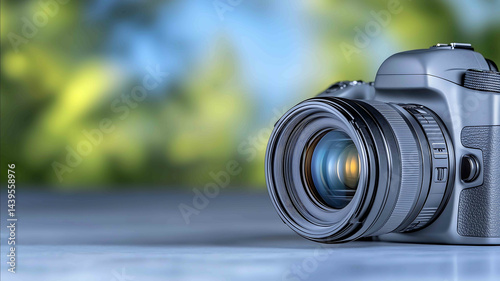 Closeup of a digital camera Large copyspace highresolution ultrahigh quality no logos bright lighting soft shadows perfect for stock photo