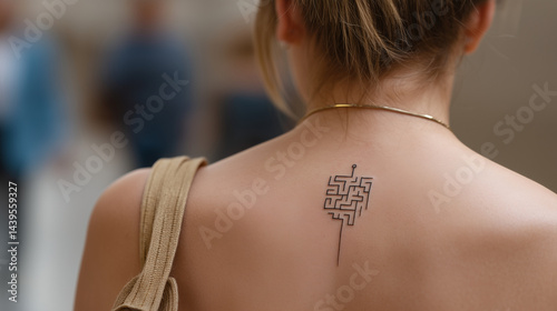 Tattoo on Back: An elegant,...