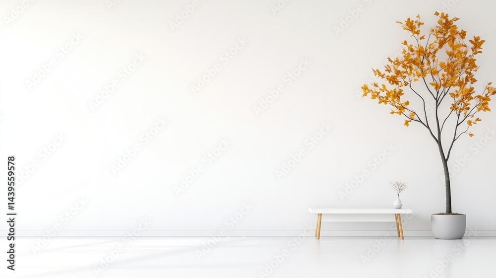 Obraz premium Minimalist Autumnal Living Room Scene