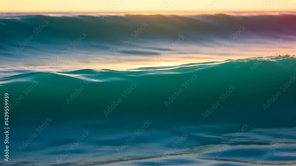 Close-up view of ocean waves at sunset. Close-up view of ocean waves at sunset.