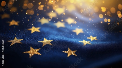 Glittering European Union Flag: A Symbol of Unity and Prosperity