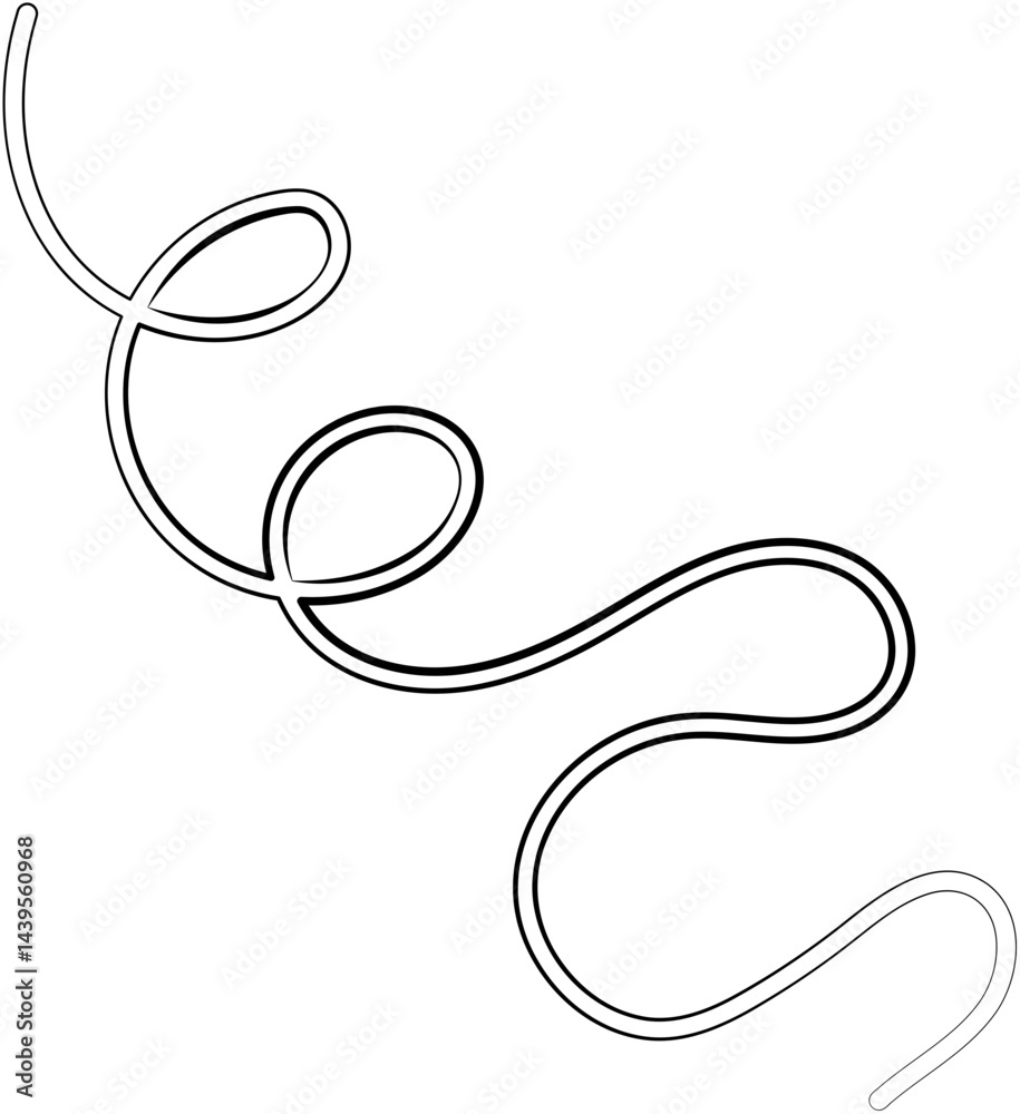 Obraz premium ink outline abstract squiggle line