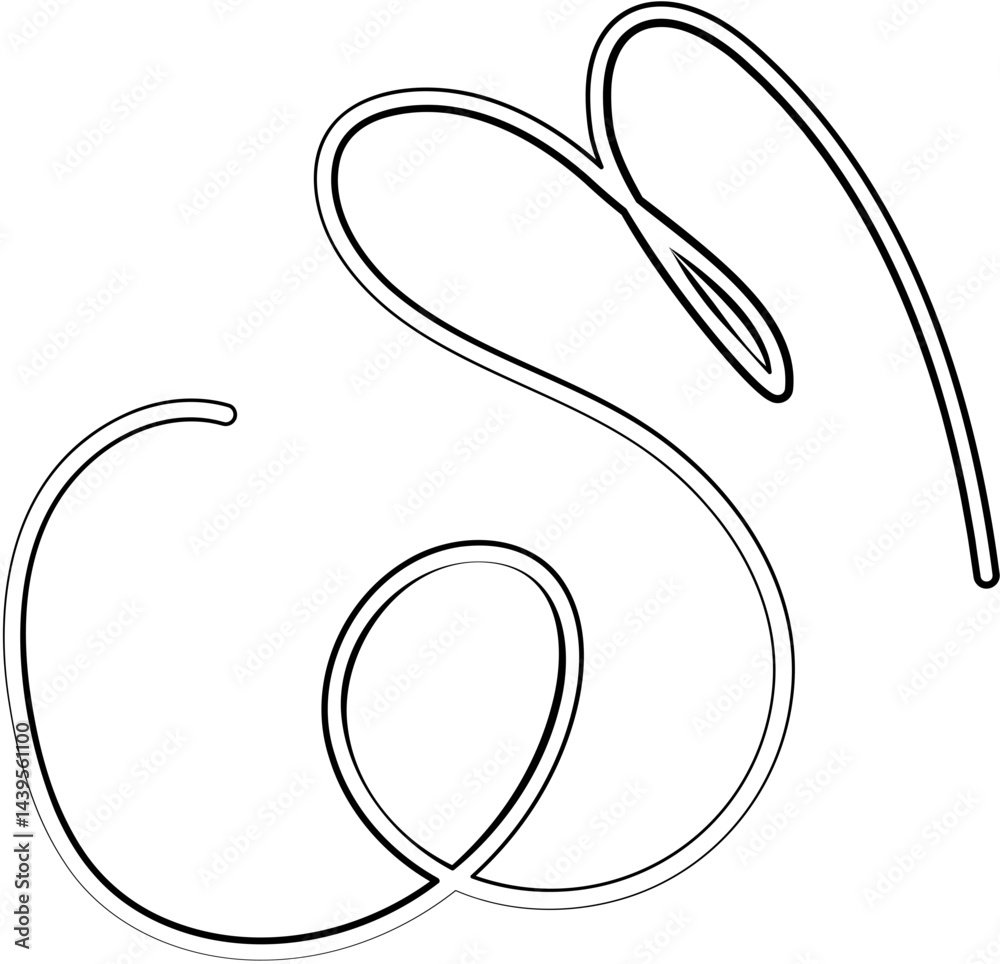 ink outline abstract squiggle line ink outline abstract squiggle line