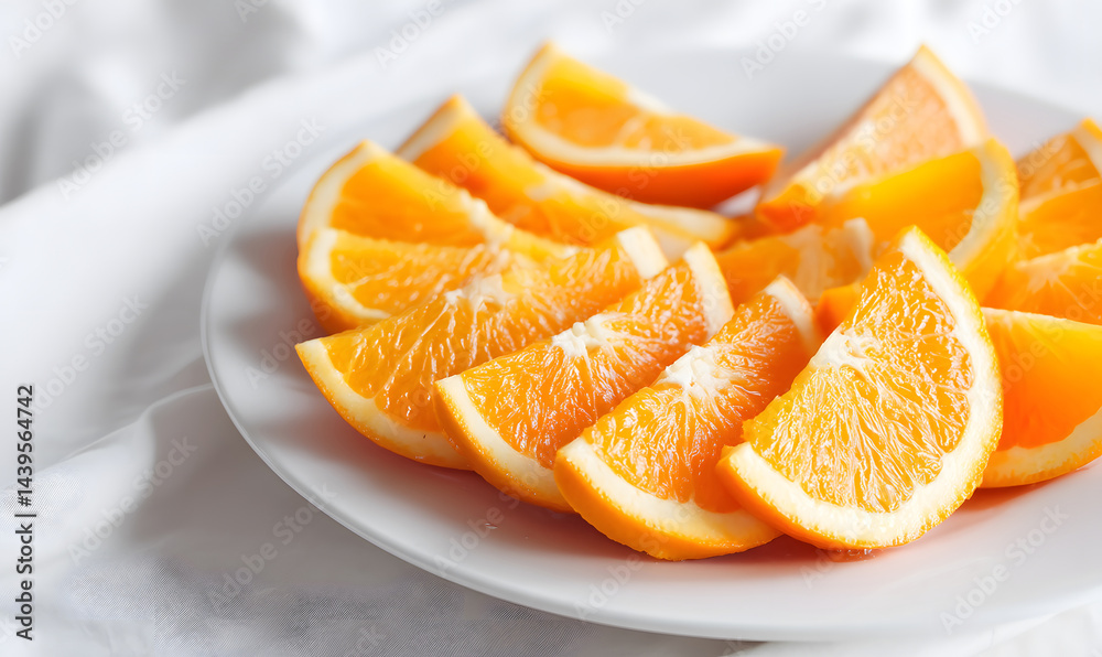sliced orange on a plate-generative ai sliced orange on a plate-generative ai