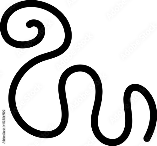 solid squiggle abstract line element