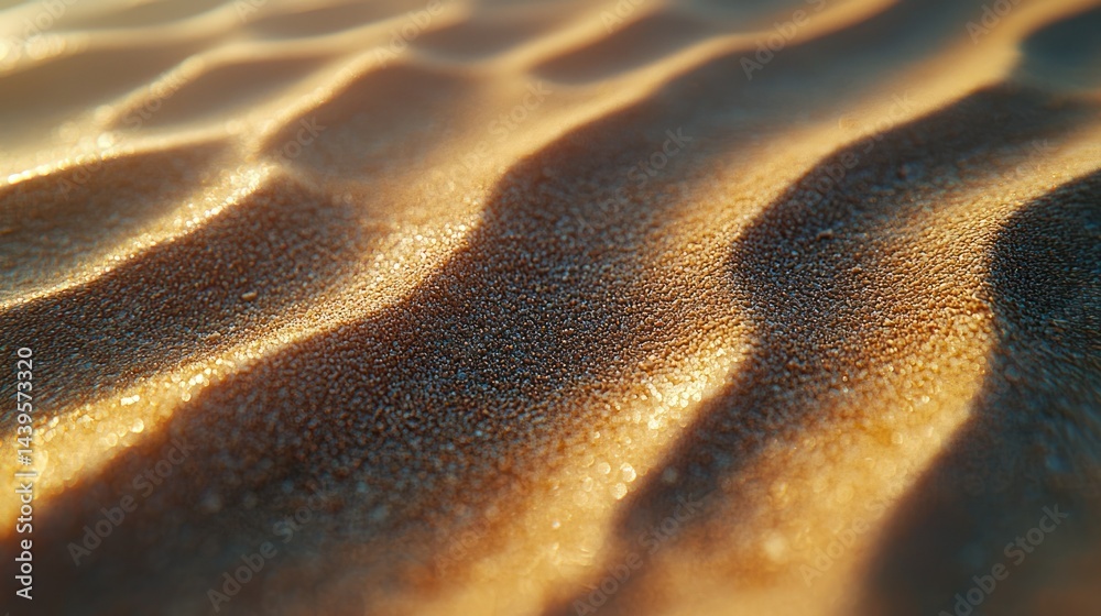 Rippled sand under sunlight creates natural patterns Rippled sand under sunlight creates natural patterns