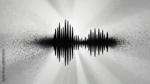 Abstract concept of silence shown as disappearing waveform in fog. 